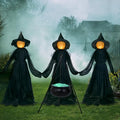 Set of 3 Light Up Witch Decorations with Cauldron W5285