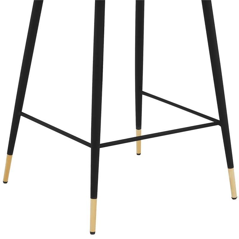 Blue Faux Leather Metal Counter Height Bar Stool C404