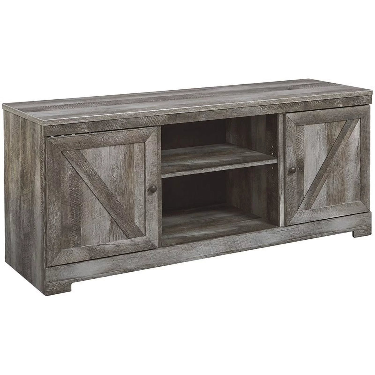 2-Piece Set with 63" TV Stand and Engineered Wood Pier in Gray X25114