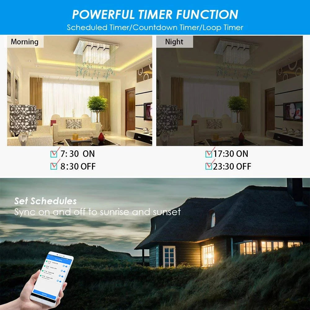 Smart Light Switch WiFi Wall Wireless 2x 1-gang Switch + 2x WIFI Receiver O21445