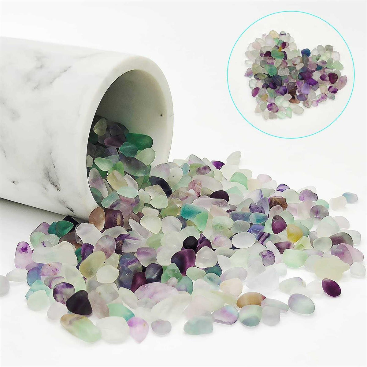 Natural Mutilcolor Fluorite Decorative Crystal Pebbles F79855