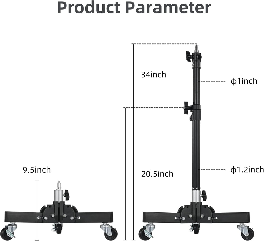 Photography Tripod Light Stand Base with Casters U83551
