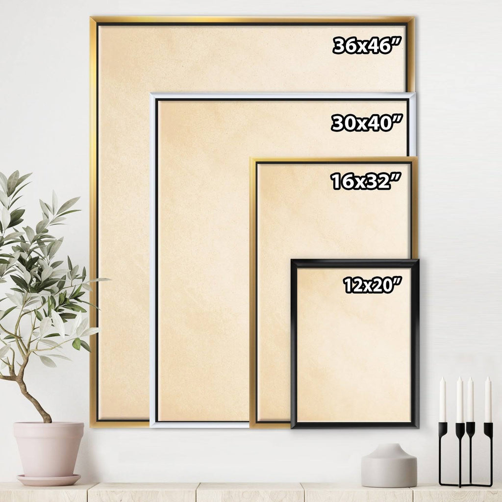 Minimal Triangles III Blue Framed Canvas I945008