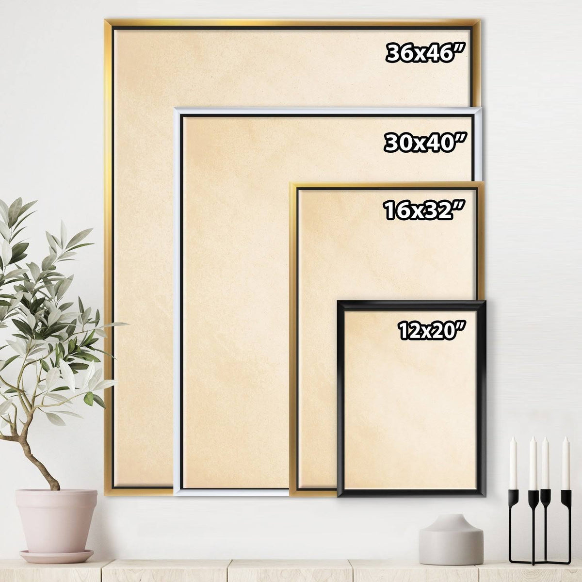 Minimal Triangles III Blue Framed Canvas I945008