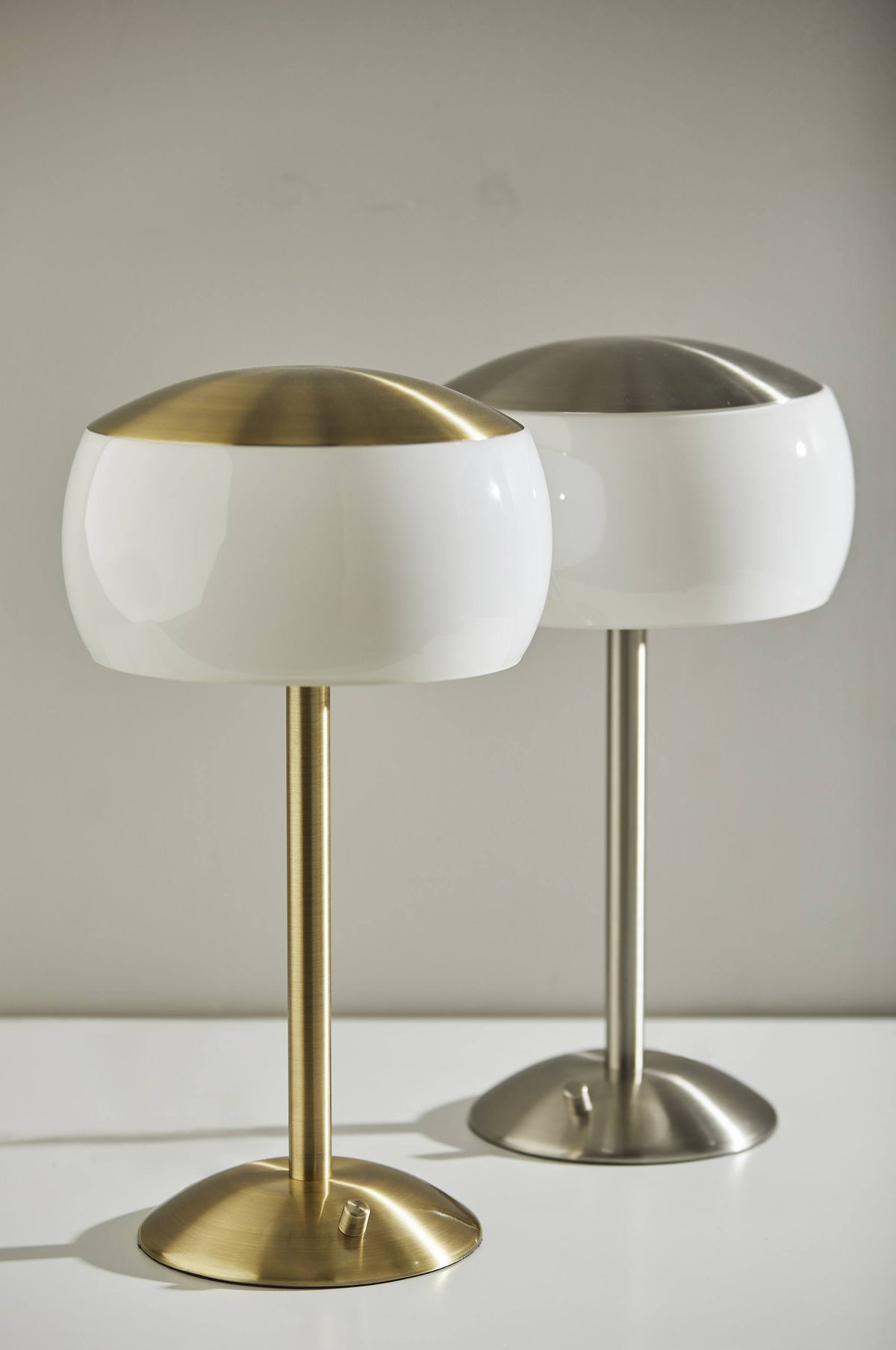 Milk White Brushed Steel Desk Lamp S459