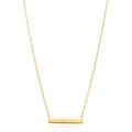 Gold Over Silver Paperclip Bar Pendant Necklace 16"-18" V659