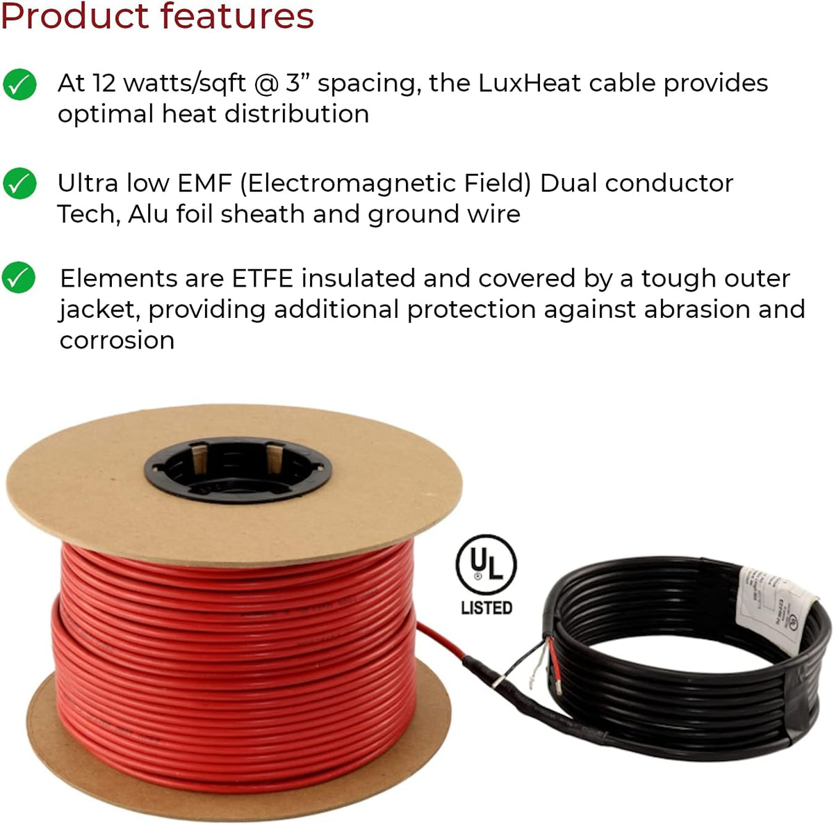 Electric Radiant Floor Heating Cable Set with Programmable Thermostat O17075