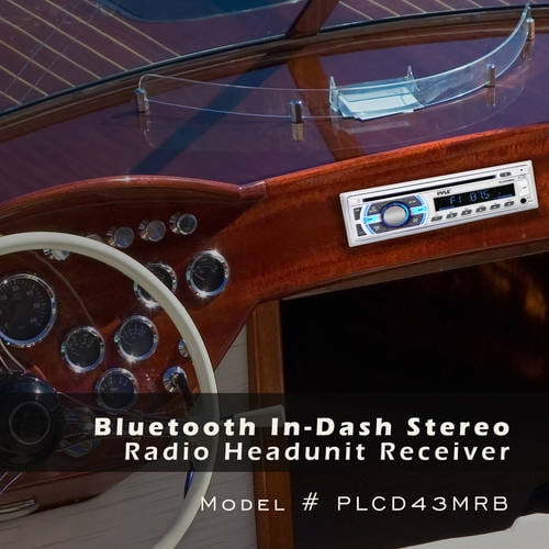 White Single DIN Marine Bluetooth Stereo Receiver & CD Player J55217