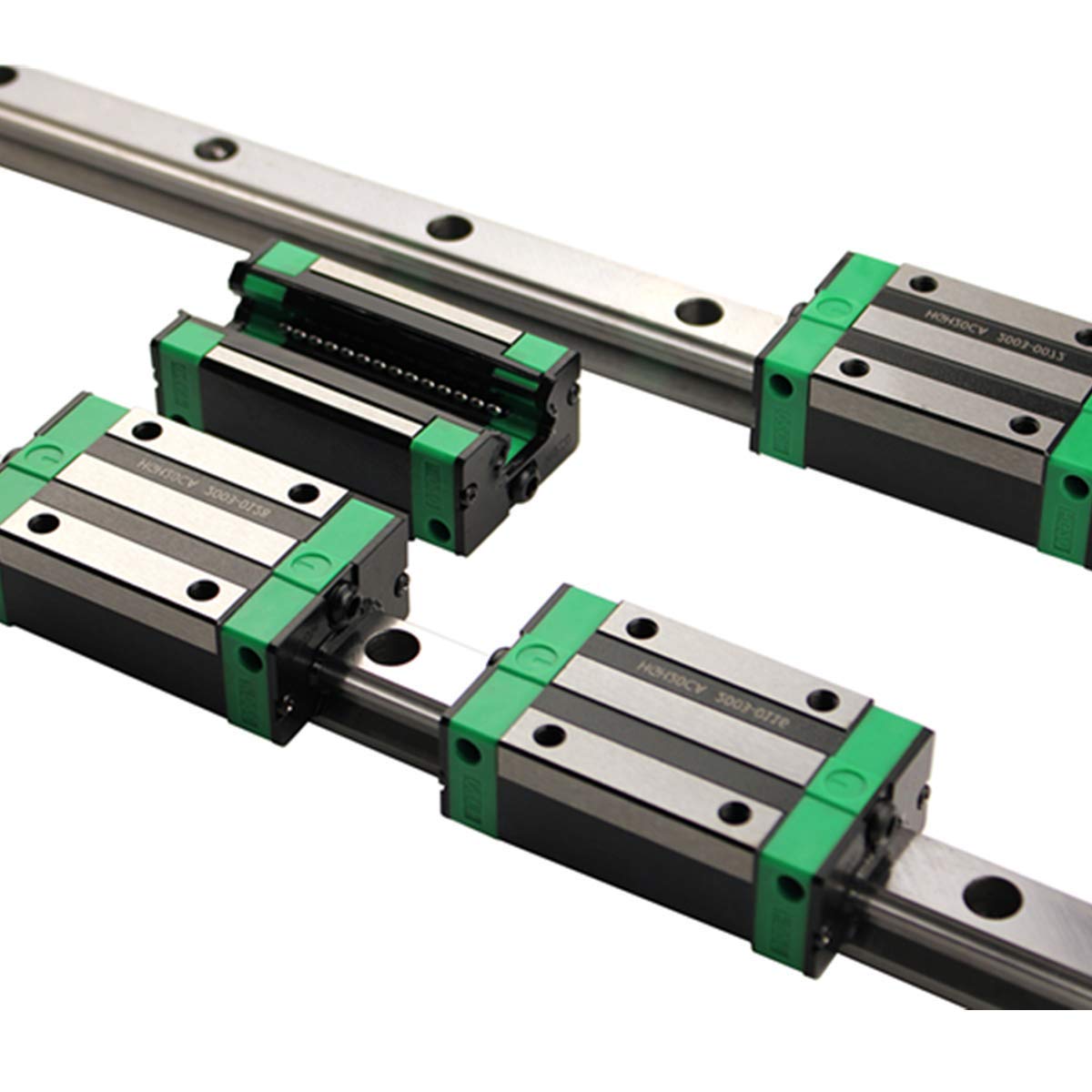 2Pcs HGR20-1200mm Linear Slide Guideway Rail + 4Pcs HGH20A Bearing Blocks Square Type Carriage for 20mm Linear Rail Set I545