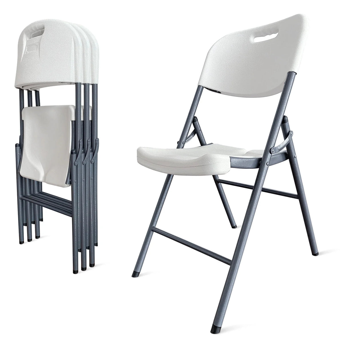 Folding Chairs 4 Pack Plastic Stackable D113574