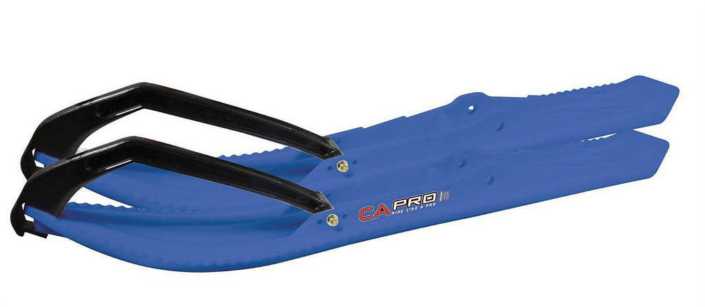 Blue Snowmobile Skis with 4" Round Bars Complete Kit X903