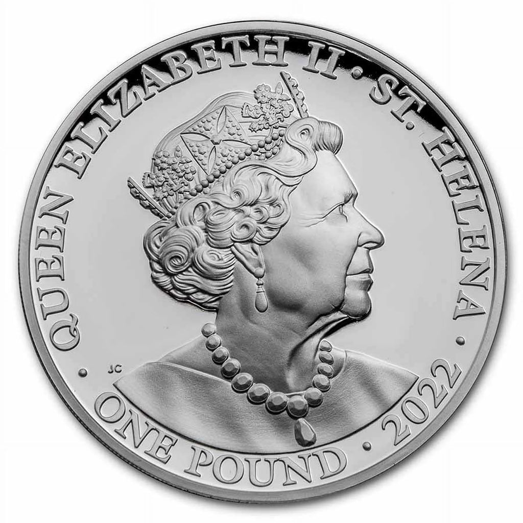 2022 St. Helena 1 oz Silver £1 Virtues Justice Prf (Gilded) R7636