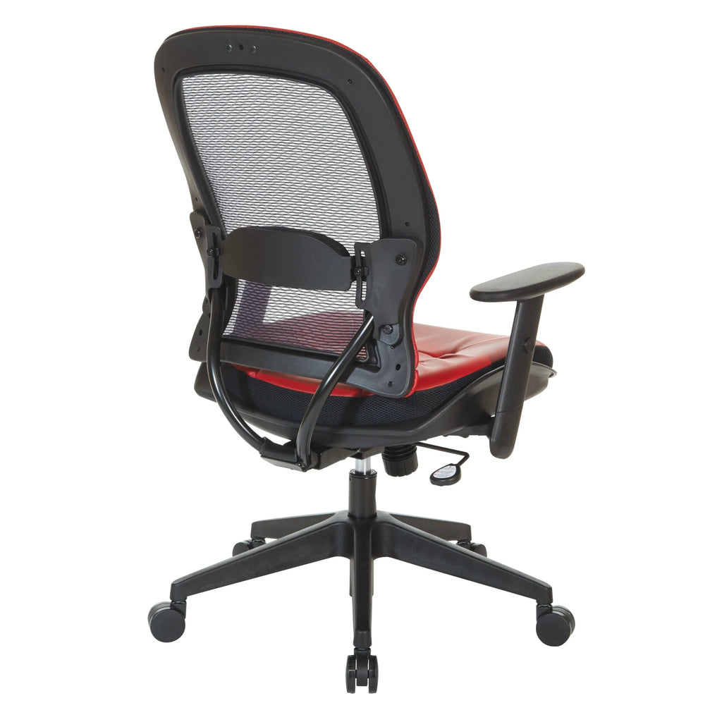Dark Air Grid Back Managers Office Chair with Red Fabric Seat S85053