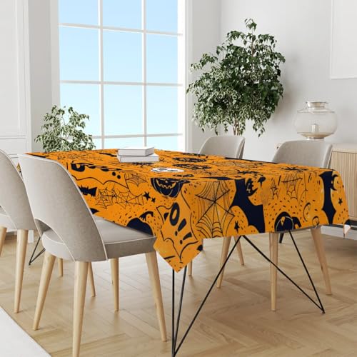 Skull Skeleton Rectangle Table Cloth 60 x 120 inch Fabric Tablecloth G289