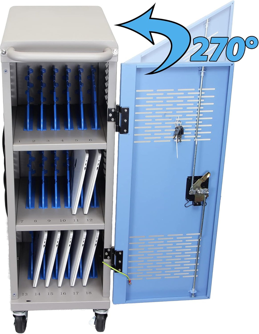 Locking Laptop Charging Cart for 18 Devices T876