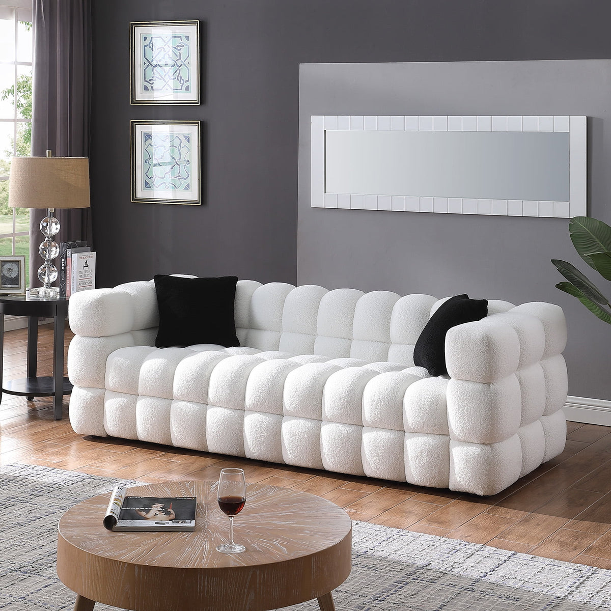 White 3+2 Sofa Set D57392