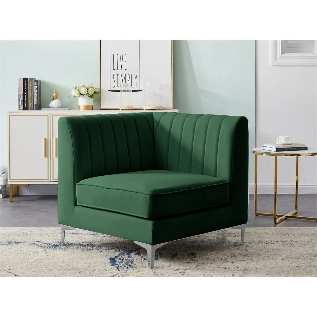 Green Velvet Corner Chair Z912042