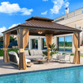 12'x14' Hardtop Gazebo with Galvanized Steel Double Roof & Aluminum Frame R29237