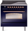 36 Induction Range with Electric Oven in Blue with Copper Trim T834035