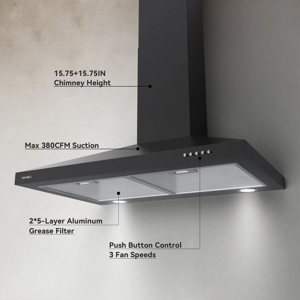 30 inch Wall Mount Range Hood with Charcoal Filter H7785