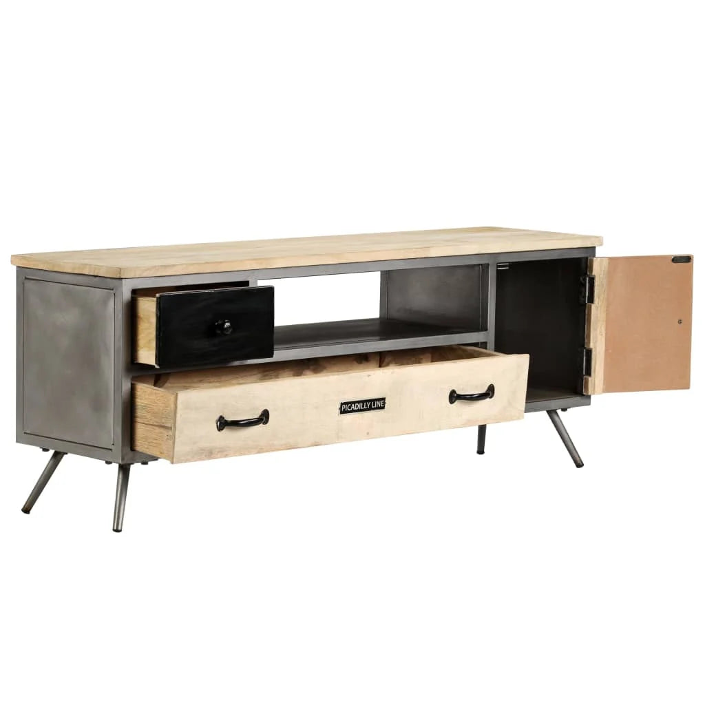 Solid Wood Mango and Steel TV Stand J79475