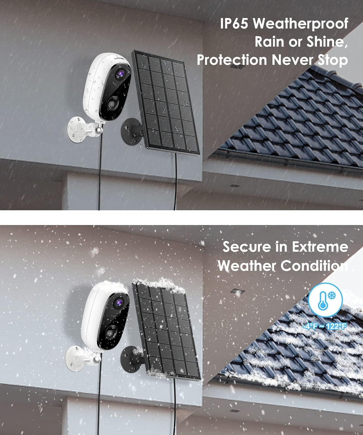Solar Powered Outdoor Security Cameras Wireless, 1080P, Night Vision, 2-Way Talk, Motion Detection, Waterproof H7125