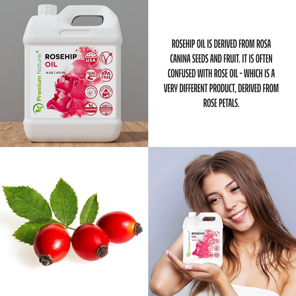 16oz Cold Pressed Unrefined Rose Hip Seed Oil G1006