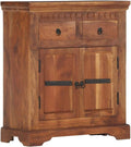 Solid Acacia Wood Sideboard Cabinet with 2 Drawers and 2 Doors H584