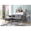 Dark Gray Velvet Sofa Chaise G427