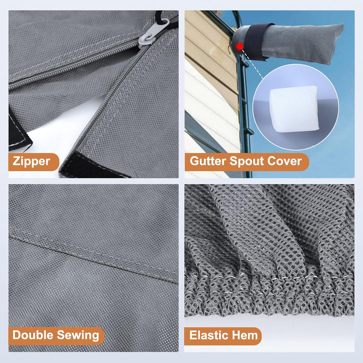 Heavy Duty 6 Layers Travel Trailer RV Cover Anti-UV Breathable Rip-Stop with 2Pcs Extra Straps & Gutter Spout Covers N4561