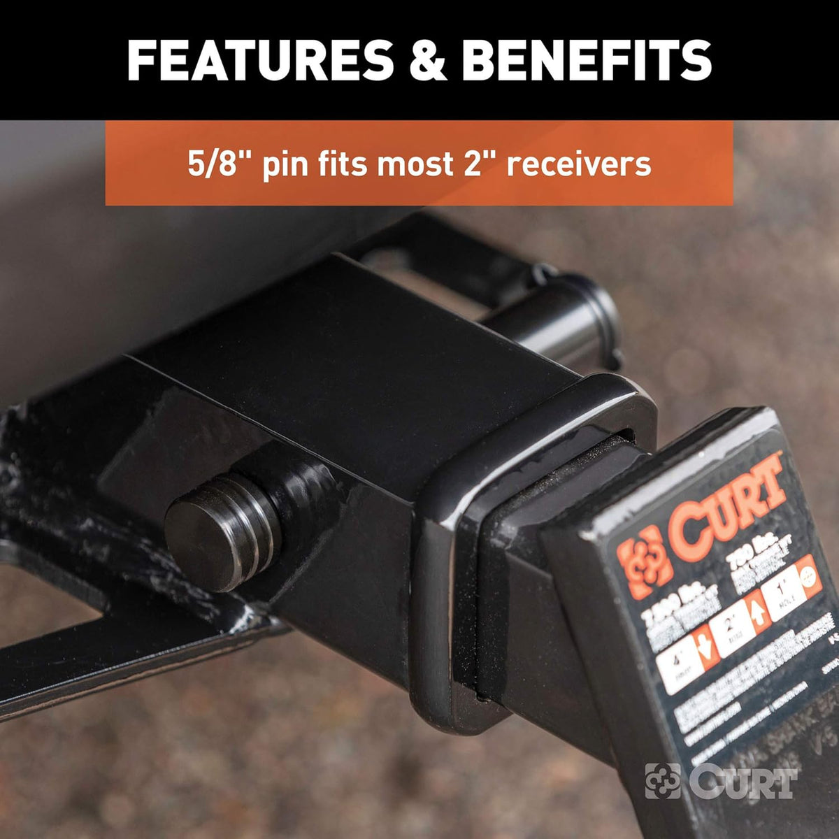 Black 5/8-Inch Pin Diameter Trailer Hitch Lock R673154