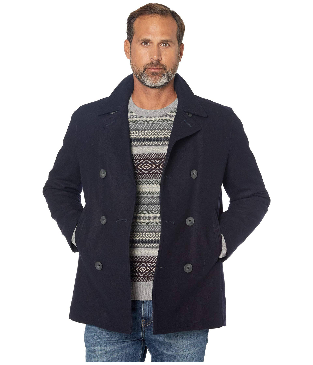 Men's Classic Double Breasted Peacoat X39466