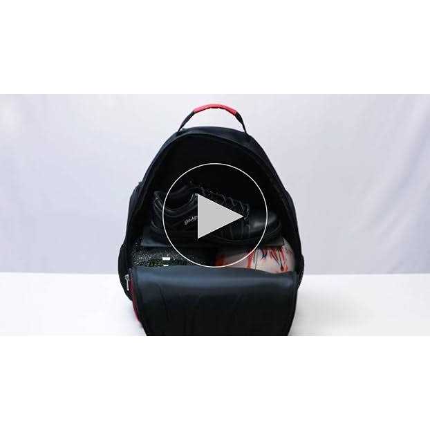 Black/Red 2 Ball Backpack O92174