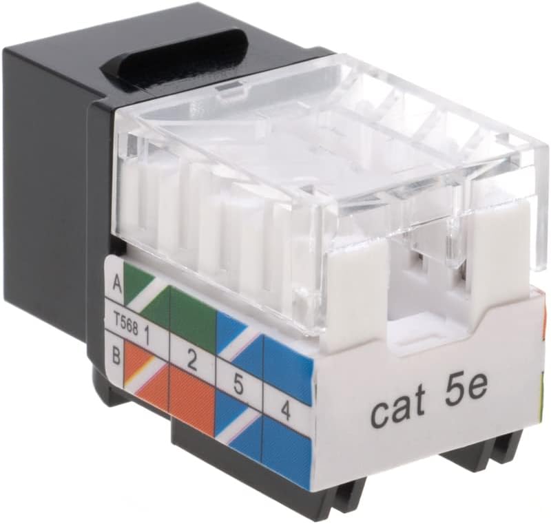 Cat5e RJ45 Punch-Down Keystone Jack Black (50) V61516