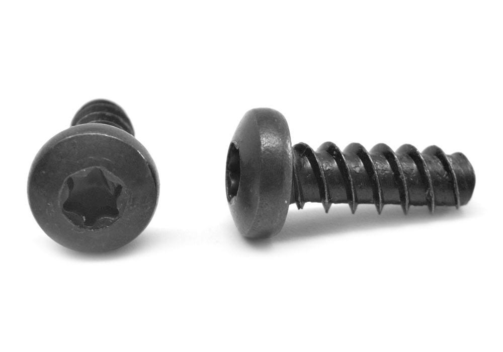 #4-20 x 1/2 Thread Rolling Screw 6 Lobe Pan Head Black Zinc Plated 10000 Pk R4952