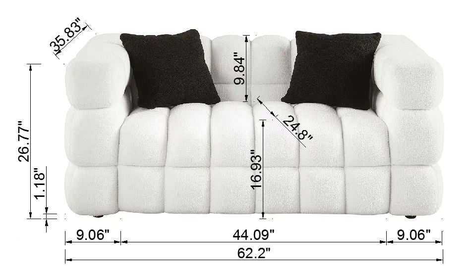 White 3+2 Sofa Set D57392