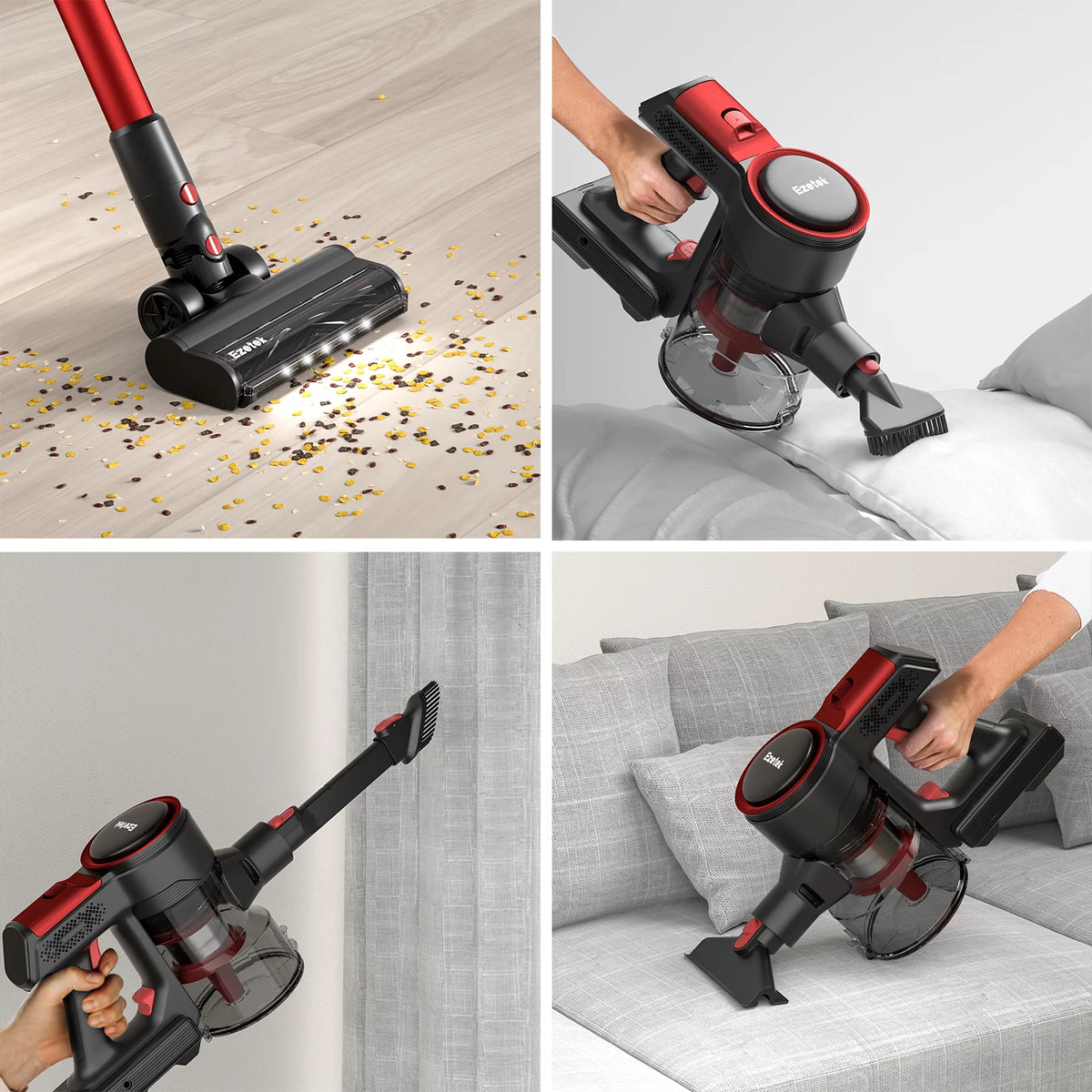 5 in 1 Cordless Stick Vacuum Cleaner with LED Display E6721