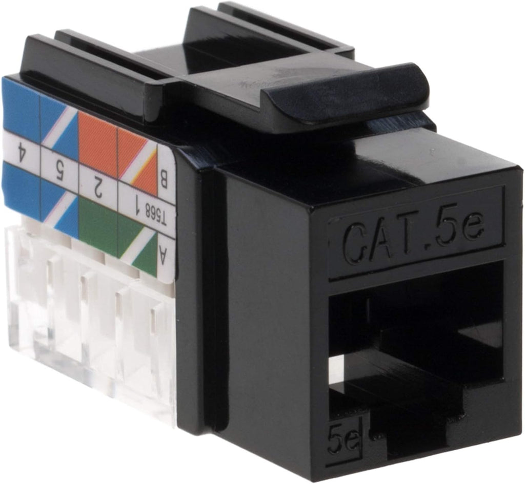 Cat5e RJ45 Punch-Down Keystone Jack Black (50) V61516