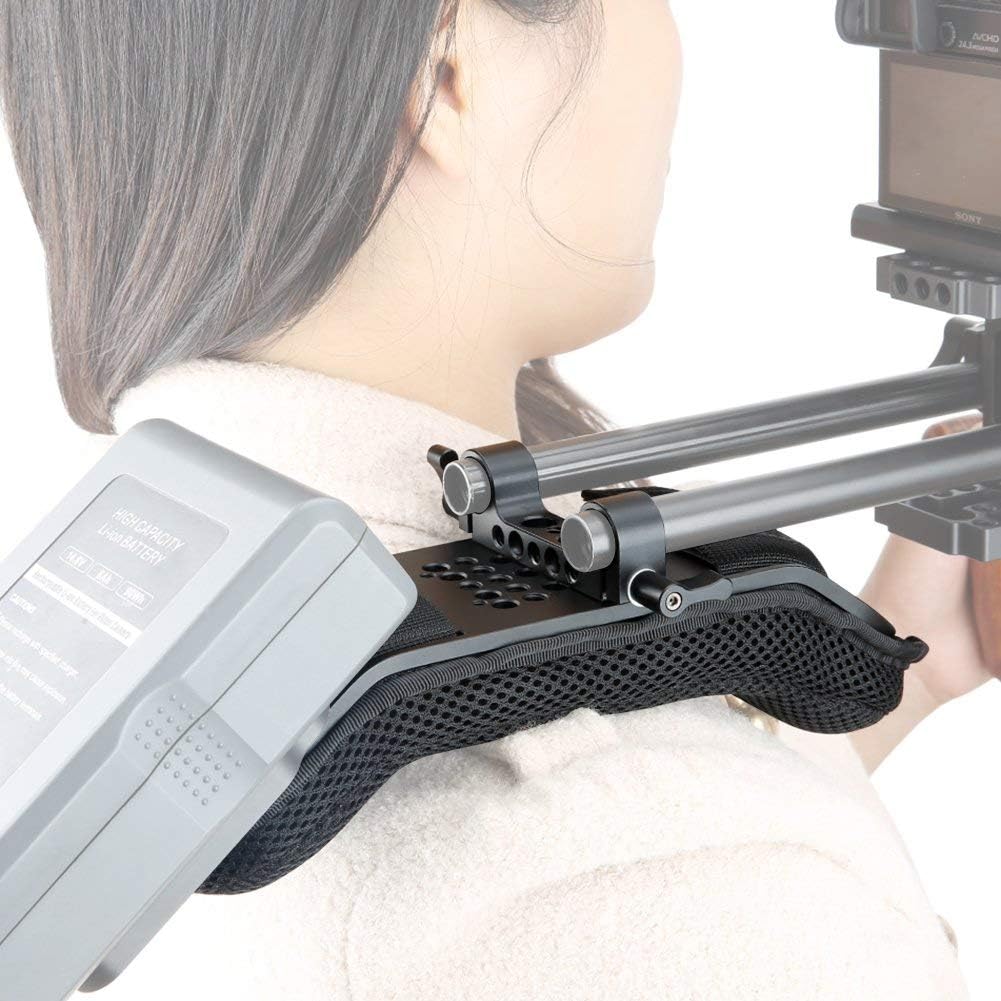 Shoulder Mount Support System for Video Camcorder Camera DSLR Rig (15mm Railblock) Pack of 2 V288323