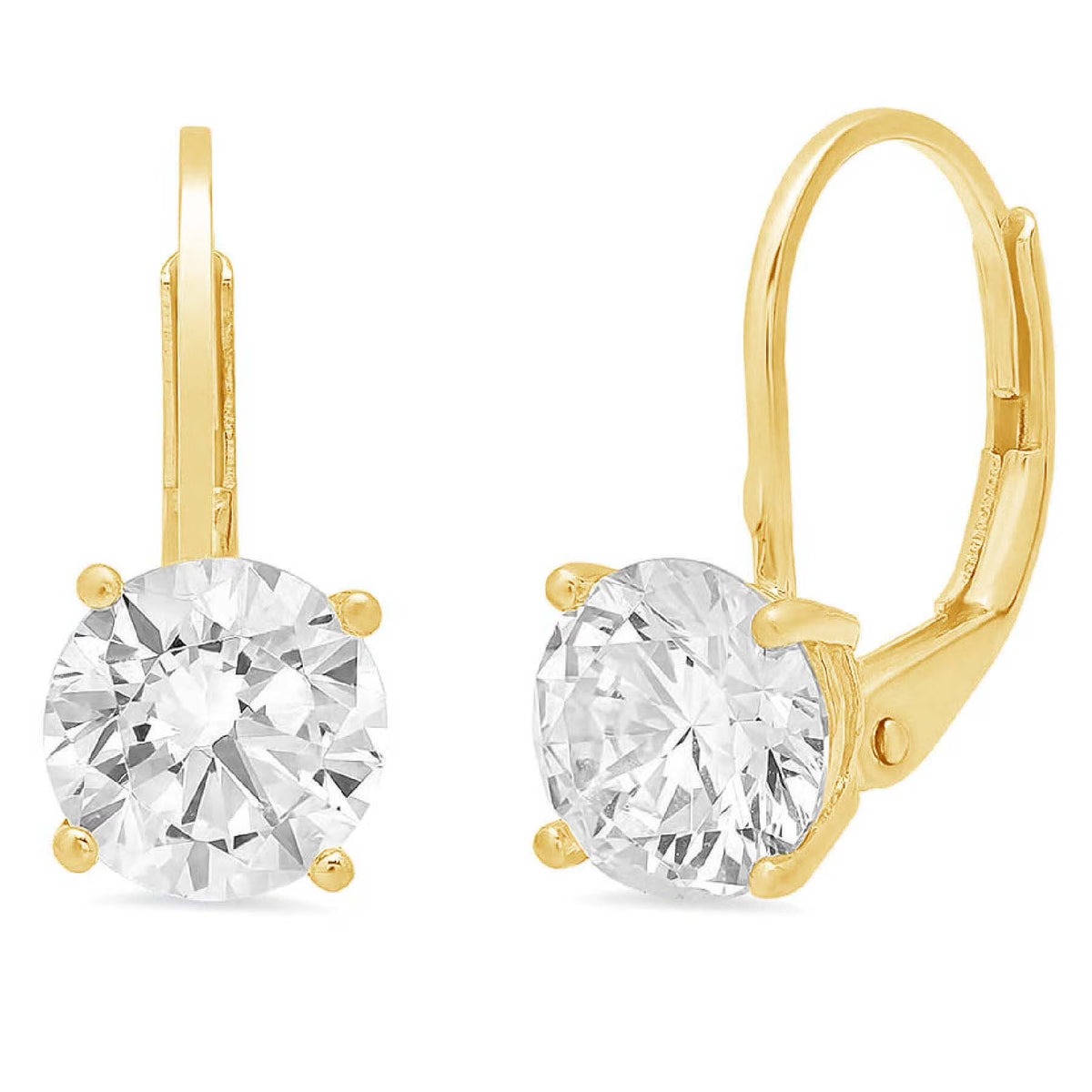 18K Yellow Gold Diamond Dangle Earrings I77627