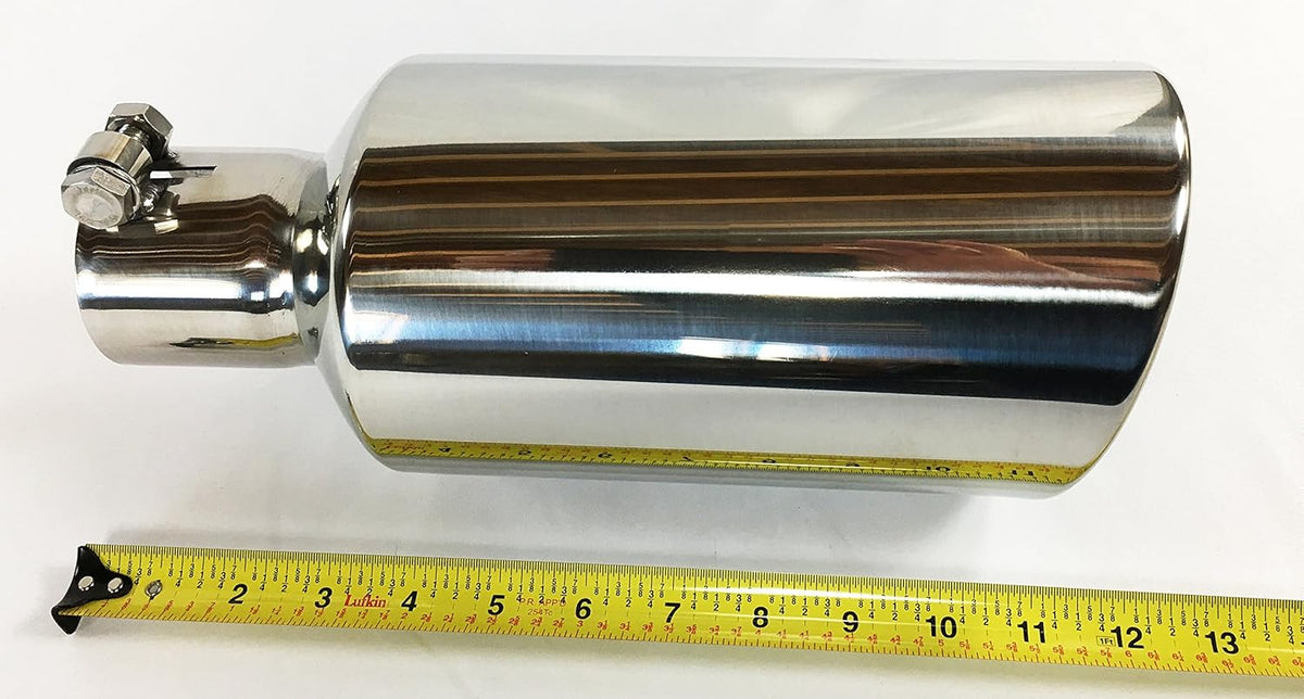 Polished Stainless Steel Bolt On Rolled Slant Exhaust Tip Pack of 2 O427
