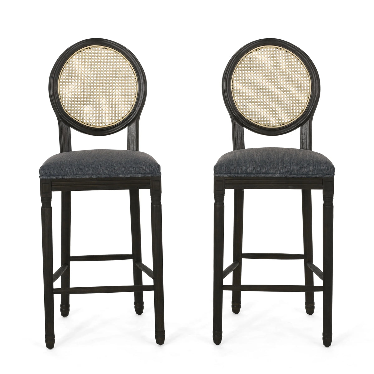 Upholstered Wood Barstools Set of 2 X512