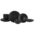 Black 12 Piece Stoneware Dinnerware Set S98573