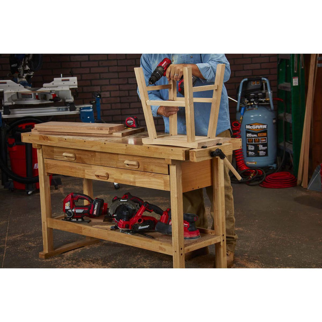 60 in. 3-Drawer Hardwood Workbench J404699