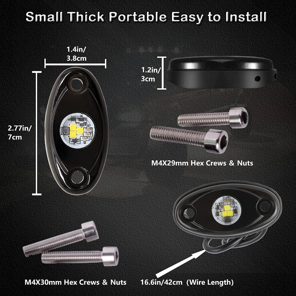 White LED Rock Lights 16PCS Waterproof U653921