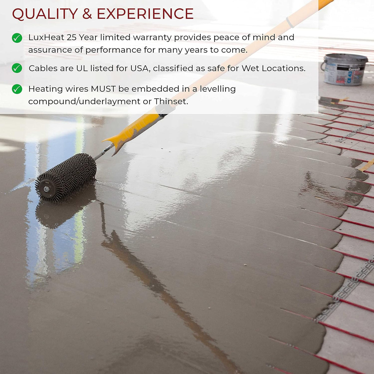 Electric Radiant Floor Heating Cable Set with Programmable Thermostat O17075