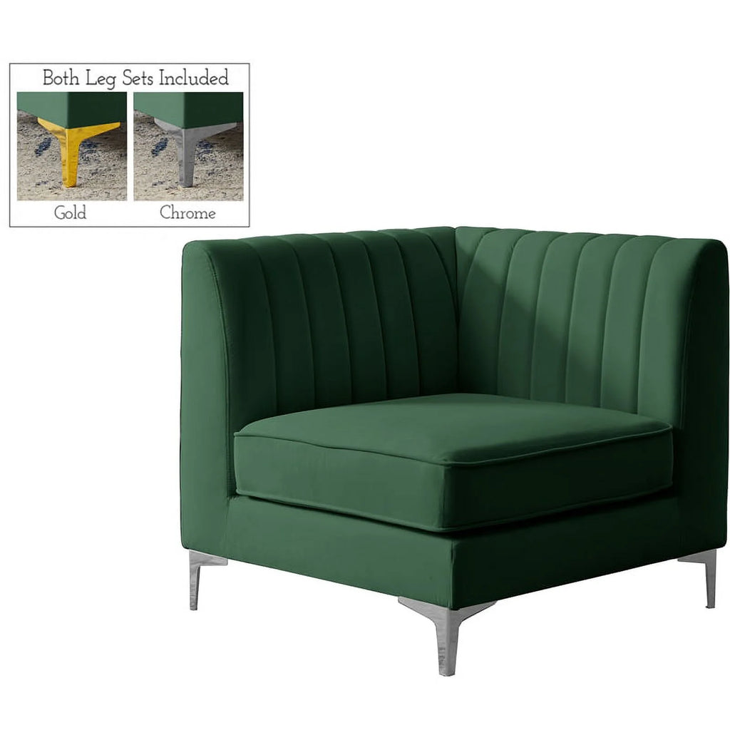 Green Velvet Corner Chair Z912042