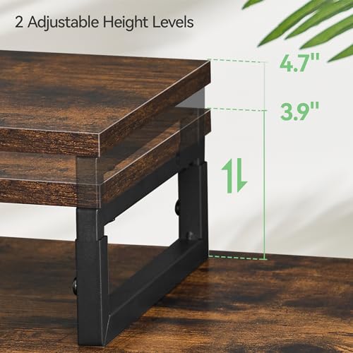 Monitor Stand Riser with Charging, Adjustable Computer Desk Organizer with Phone Holder W702