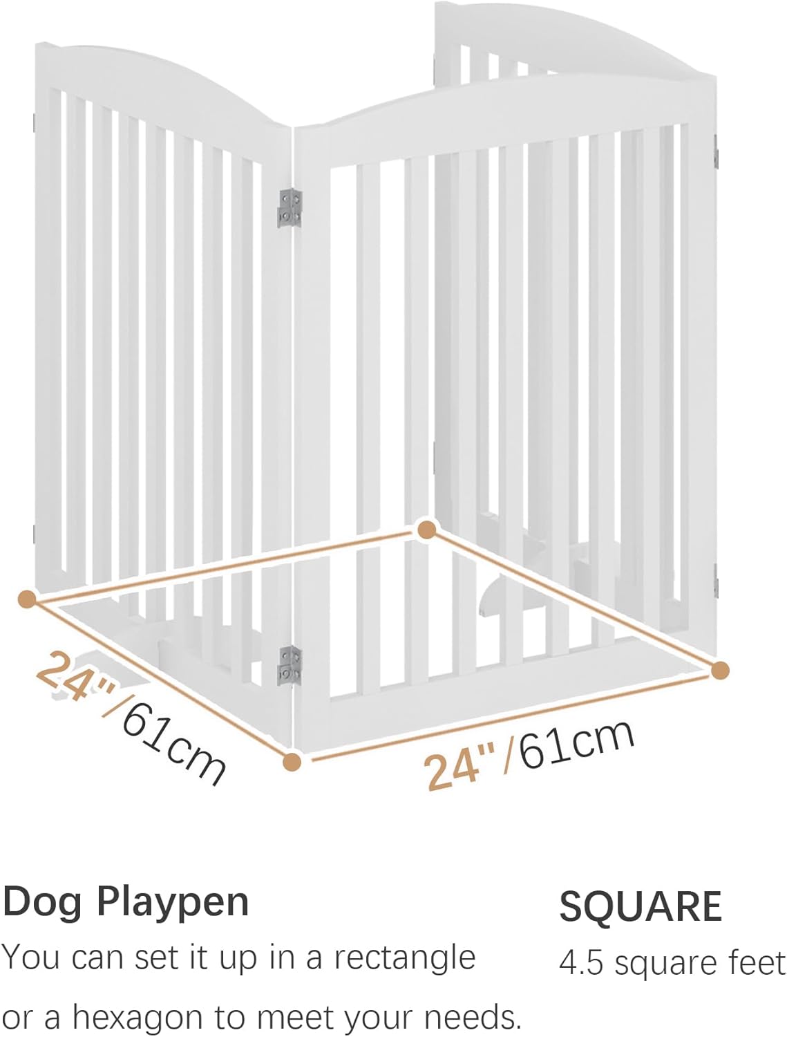 White 72" Tall 30" Wooden Pet Gate I81273