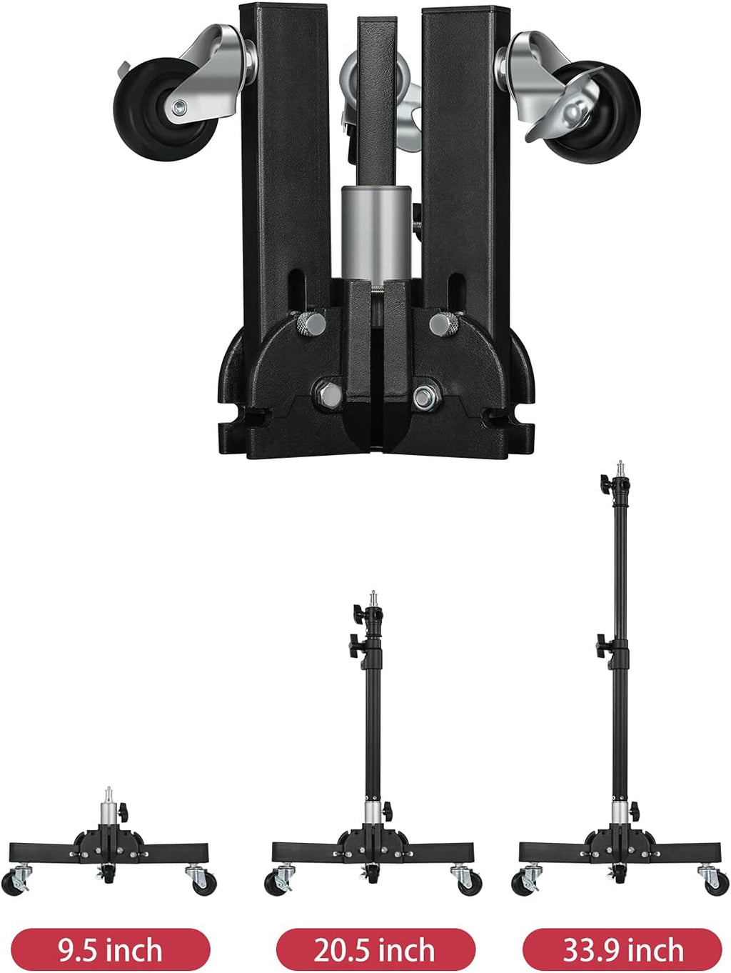Photography Tripod Light Stand Base with Casters U83551